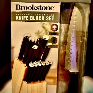 Brookstone Silver and Black Knife Block Collection